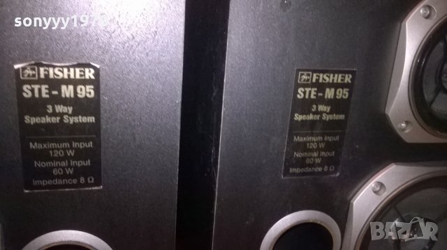 fisher ste-m95 3way 2x120w/8ohm-48х26х22см-внос швеицария, снимка 12 - Тонколони - 24091082