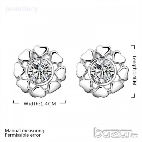Нови обеци "Сърца" със сребърно покритие и печати 925 - мод.70, снимка 3 - Обеци - 12729052