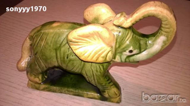 Керамичен слон-14/12/5см-внос швеицария, снимка 3 - Антикварни и старинни предмети - 15840792