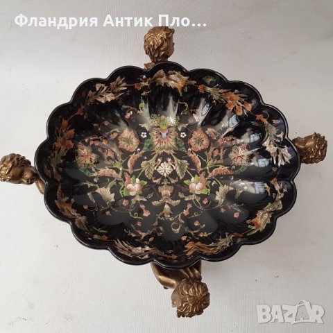 Черна фруктиера порцелан и бронз, снимка 5 - Декорация за дома - 21847412