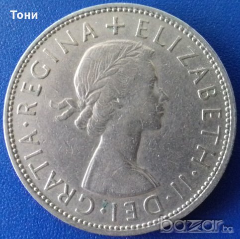 Монета Великобритания - 1/2 Крона 1965 г. Елизабет II, снимка 2 - Нумизматика и бонистика - 20963853