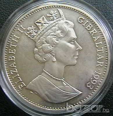 2,8 екю 1993, Гибралтар, снимка 2 - Нумизматика и бонистика - 7731818