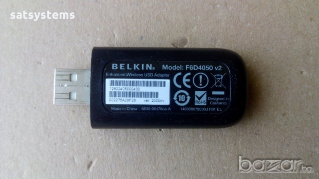 Belkin 150N Enhanced Wireless USB Adapter F6D4050 v2, снимка 4 - Мрежови адаптери - 18346606