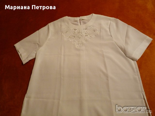 Дамска блуза №50 - синтетична коприна с бродерия, снимка 2 - Ризи - 17232208