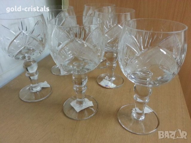  кристални чаши Рамона за вино вода уиски ракия коняк , снимка 8 - Антикварни и старинни предмети - 25654904