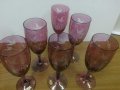  кристални чаши за вино цветно стъкло гравирани, снимка 5