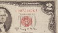 *007 $2 Dollars STAR RED SEAL 1963-A / WITH 6 DIGIT/ ONLY 640.000 PRINTED, снимка 1 - Нумизматика и бонистика - 18851977