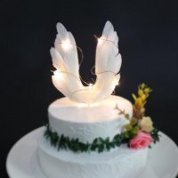 LED светещи крила криле за ангел Кръщене топер декор торта украса парти, снимка 2 - Други - 21879949