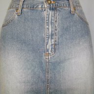 Уникална дънкова пола с асиметричен волан ”Cross Jeans” The original brand, снимка 5 - Поли - 15125425