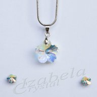 Обеци Сваровски "Flower" с винтчета Swarovski, снимка 5 - Обеци - 10524252