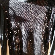 Блуза дамска черно поло с пайети, снимка 2 - Блузи с дълъг ръкав и пуловери - 13732599