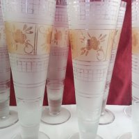Ретро стъклени чаши вази , снимка 1 - Антикварни и старинни предмети - 20535443