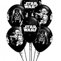 Star Wars Междузвездни войни черен Обикновен надуваем латекс латексов балон парти хелий или газ, снимка 1 - Други - 24000163