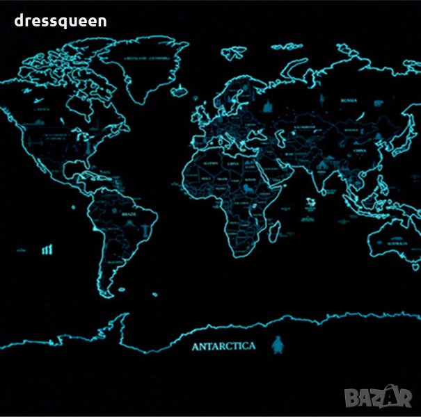 1503 Светеща световна карта за изтриване Travel Life, снимка 1