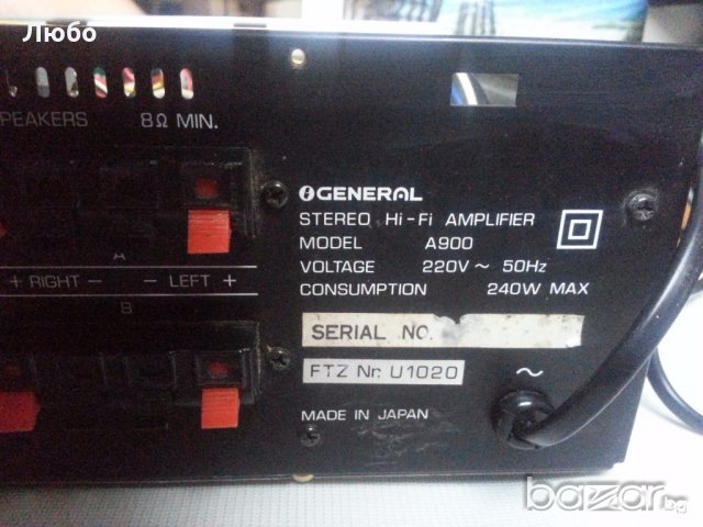 GENERAL A-900 Made by Fujitsu General Electronics Limited , снимка 12 - Ресийвъри, усилватели, смесителни пултове - 20296642