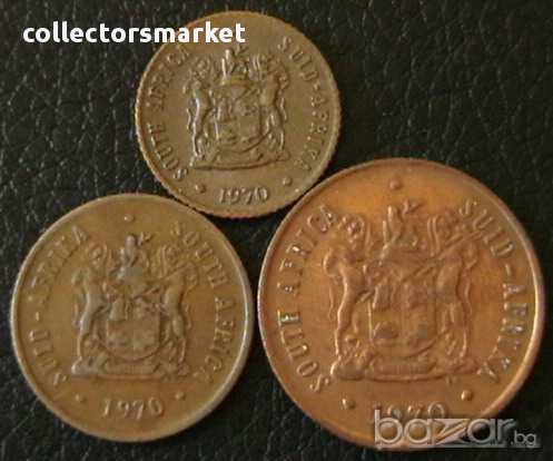 лот от 3 монети 1970, Южна Африка, снимка 2 - Нумизматика и бонистика - 10025007