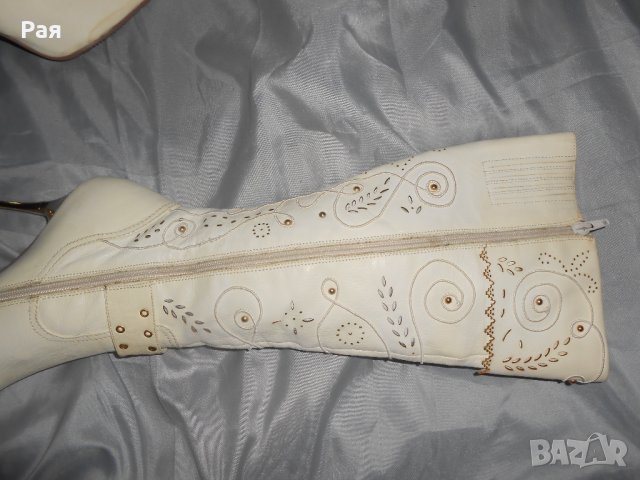 Елегантни кожени ботуши Fiorelli мръсно бели със златни елементи , снимка 13 - Дамски ботуши - 23847552