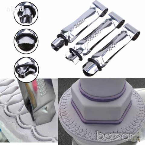 3 метални щипки пинсети инструменти за декориране на краища и ръбове сладки бисквитки фондан украса 