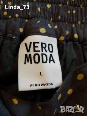 Дам.пола-"VERO MODA"/вискоза/-тъм.сива на зелени точки. Закупена от Италия., снимка 3 - Поли - 21942770