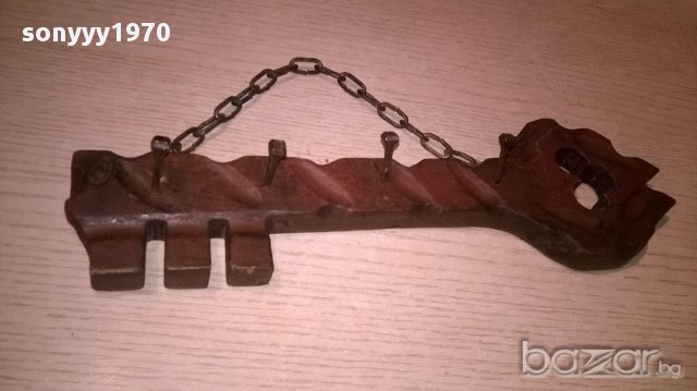 Поставка за ключове-дърво/метал-28х8см-внос швеицария, снимка 9 - Антикварни и старинни предмети - 16788869