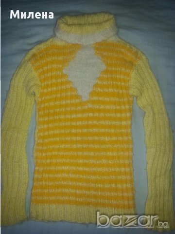 Ръчно изработен пуловер в жълто