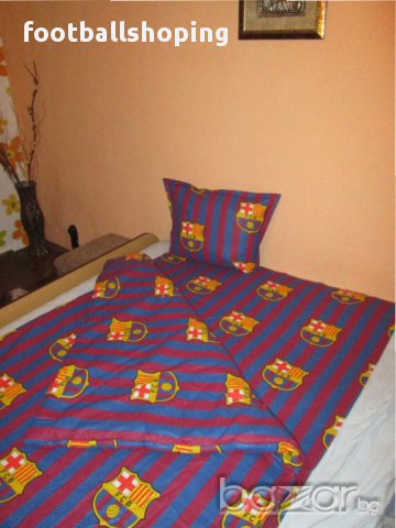 Спален комплект Ман.Ю,Барселона и Реал М-завивка/плик,чаршаф и калъфка, снимка 5 - Спално бельо - 14847877