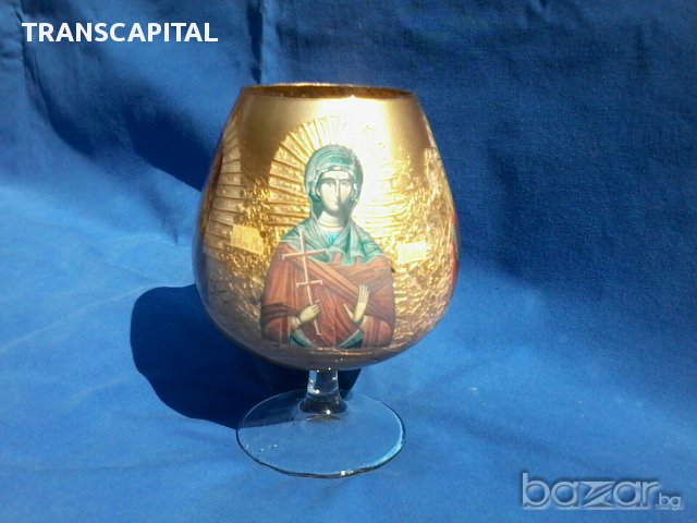 Стара кристална чаша със дебела свещ, снимка 8 - Антикварни и старинни предмети - 15386528
