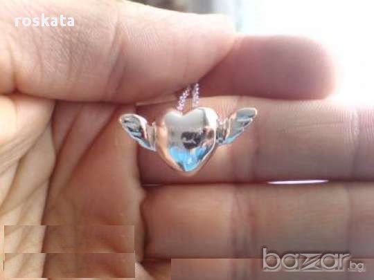  Посребрен синджир с уникално сърце!!! , снимка 3 - Колиета, медальони, синджири - 10463834