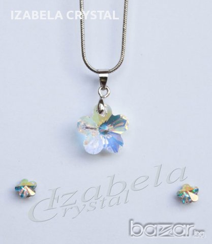 Комплект Сваровски "flower" Swarovski elements, снимка 2 - Бижутерийни комплекти - 8055400