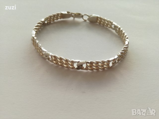 Сребърна гривна , ръчна изработка -проба 950 сребро , снимка 2 - Гривни - 24448599