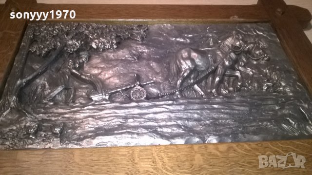 тежка картина-оран-дърво/олово-внос швеицария, снимка 2 - Колекции - 24148125