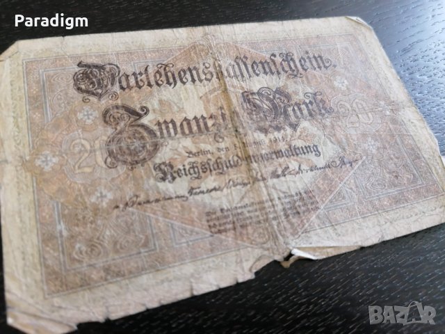 Райх банкнотa - Германия - 20 марки | 1914г., снимка 4 - Нумизматика и бонистика - 25621645