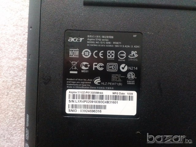 Продавам Acer Aspire 5742Z на части, снимка 8 - Части за лаптопи - 13892248