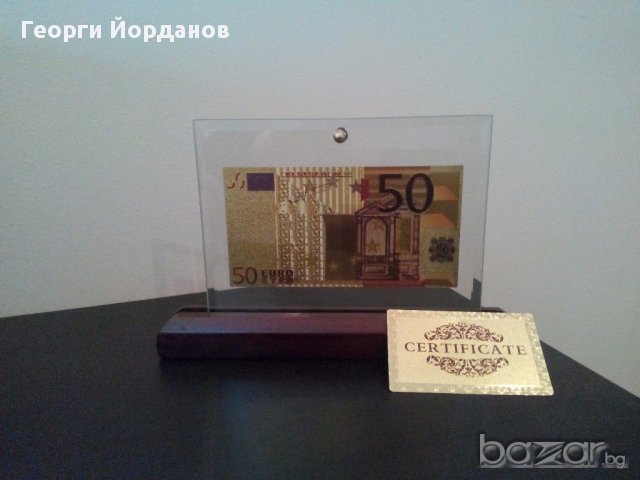 Банкноти сувенири 200 златни евро банкноти със сертфикат идеалните подаръци, снимка 3 - Декорация за дома - 16978219