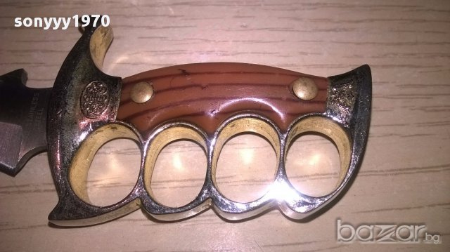 440 stainless steel-ножове 2 бр с кания-17см-внос швеицария, снимка 12 - Антикварни и старинни предмети - 17317592