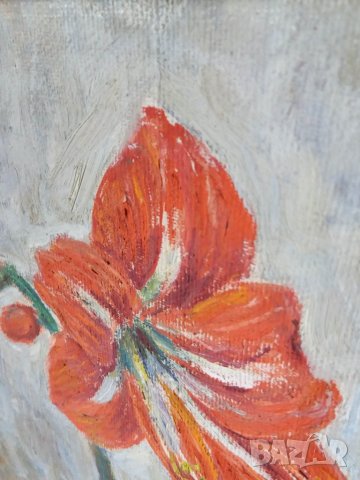Стара маслена картина натюрморт цвете!, снимка 3 - Картини - 24302860