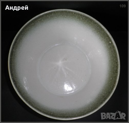 Голяма керамична фруктиера-оцветена в зелено-бяло, снимка 3 - Декорация за дома - 23140866