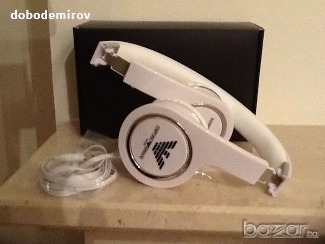 нови бели слушалки Emporio Armani оригинал, снимка 11 - Слушалки и портативни колонки - 15884618