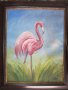 Автентична картина "Розово фламинго", снимка 3