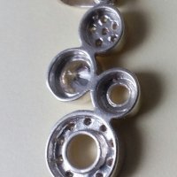 Сребърна висулка -  палави топчета - с циркони !, снимка 9 - Колиета, медальони, синджири - 20332394