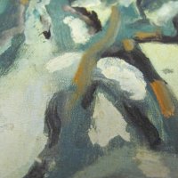 Картина Зимен Пейзаж масло върху платно,подписана-Т.Момчилов, снимка 4 - Картини - 25947594