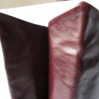 ЕСТЕСТВЕНА КОЖА италиански високи ботуши, цвят бордо, бохо стил, снимка 6 - Дамски ботуши - 20693878