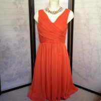 Елегантна оранжева дамска рокля H&M , снимка 4 - Рокли - 17502459