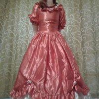 Бална рокля във викториански стил в розово и бяло, снимка 14 - Рокли - 11690524