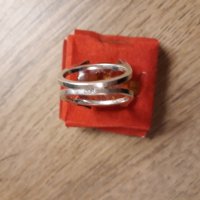 Сребърен пръстен с кехлибар , снимка 15 - Пръстени - 24128741