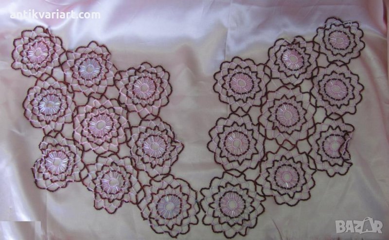 30-те Стари Ръчно Изработени Покривки от Стъклени мъниста, снимка 1