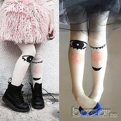 детски плътен чорапогащник око поглед