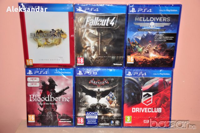 Нови ps4,FIFA,Bloodborne,Fallout 4,Batman,Driveclub,Helldivers,Fantasyпс4