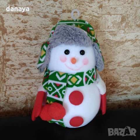 Коледна фигура Снежен човек с шапка шал и ръкавички H16см, снимка 8 - Декорация за дома - 23220805