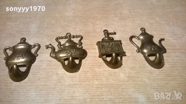 ПОРЪЧАНИ-ретро закачалки-мед/месинг-9х6см-внос швеицария, снимка 14 - Антикварни и старинни предмети - 23364773